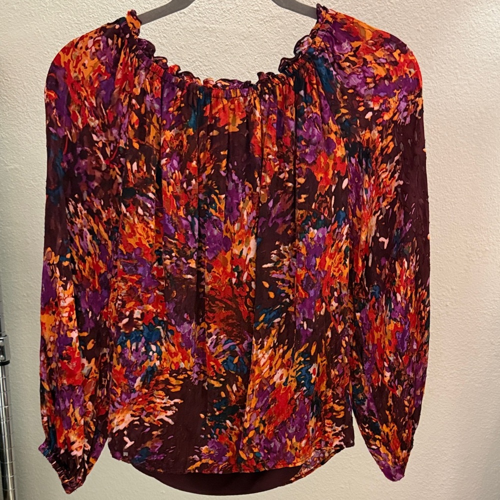 White House Black Market Multicolor Floral Blouse
